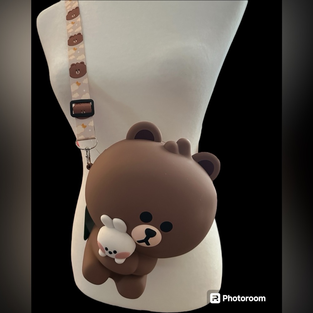 Line Friends Cute Brown Bear Silicon Purse